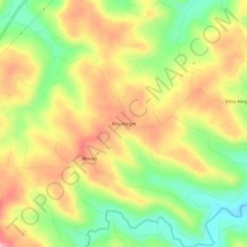 Mapa topográfico Alto Alegre, altitud, relieve