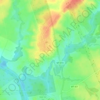 Mapa topográfico Guia, altitud, relieve