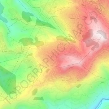 Mapa topográfico Abey, altitud, relieve
