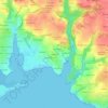 Mapa topográfico Kertouez, altitud, relieve