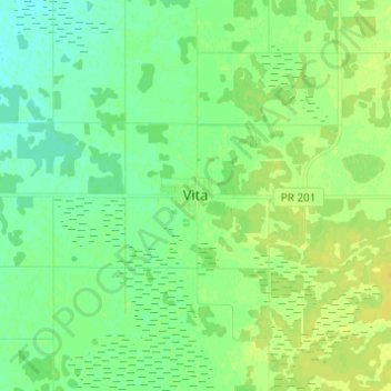 Mapa topográfico Vita, altitud, relieve
