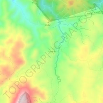 Mapa topográfico Faxinal, altitud, relieve