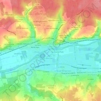Mapa topográfico La Plage, altitud, relieve