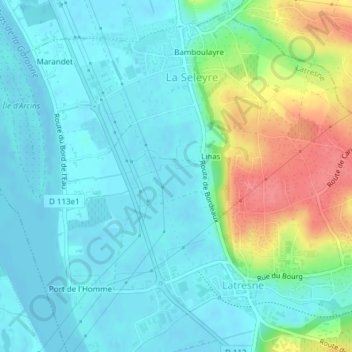 Mapa topográfico Saint-Julien, altitud, relieve