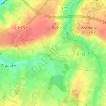 Mapa topográfico Les Flaques, altitud, relieve