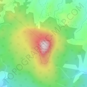 Mapa topográfico Morro do Baú, altitud, relieve