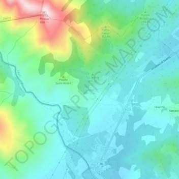 Mapa topográfico Capo, altitud, relieve