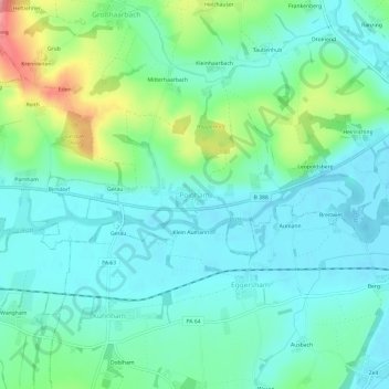 Mapa topográfico Poigham, altitud, relieve