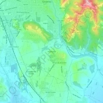 Mapa topográfico Villafredda, altitud, relieve