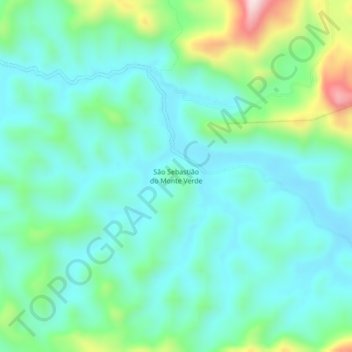 Mapa topográfico São Sebastião do Monte Verde, altitud, relieve
