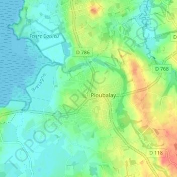 Mapa topográfico Les Ormelets, altitud, relieve