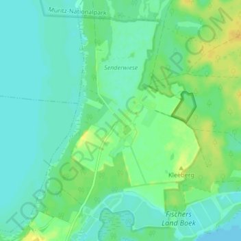 Mapa topográfico Boek, altitud, relieve