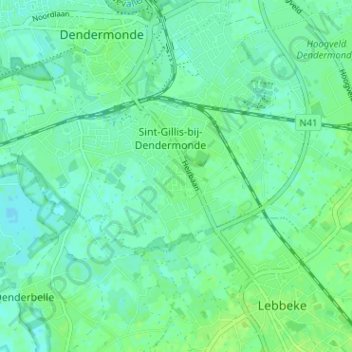 Mapa topográfico Klein-Parijs, altitud, relieve