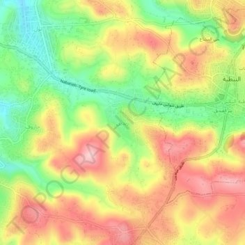 Mapa topográfico Zebdine, altitud, relieve
