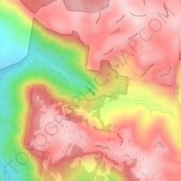 Mapa topográfico Kondalilla Falls, altitud, relieve