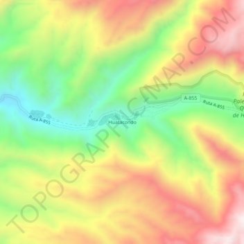 Mapa topográfico Huatacondo, altitud, relieve