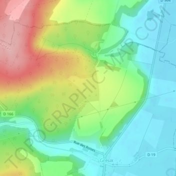 Mapa topográfico Arranges, altitud, relieve
