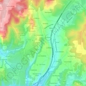 Mapa topográfico Torras, altitud, relieve