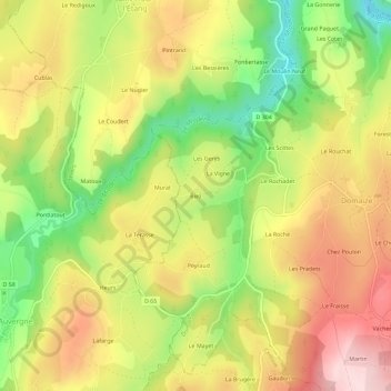 Mapa topográfico Biez, altitud, relieve