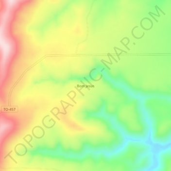 Mapa topográfico Bom Jesus, altitud, relieve