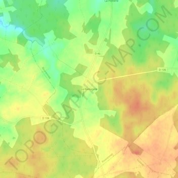 Mapa topográfico La Romagère, altitud, relieve