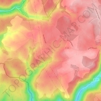 Mapa topográfico Le Fraiteux, altitud, relieve