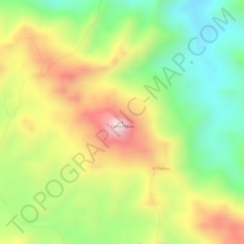 Mapa topográfico Cerro Peñon, altitud, relieve