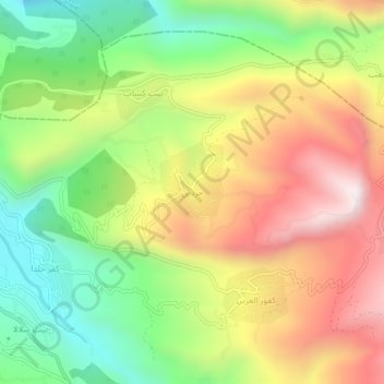 Mapa topográfico Hardine, altitud, relieve