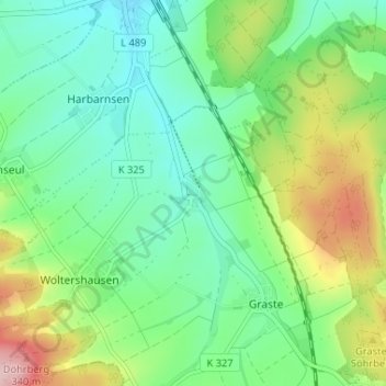 Mapa topográfico Netze, altitud, relieve