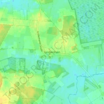 Mapa topográfico Großenhain, altitud, relieve