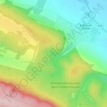 Mapa topográfico Fischertal, altitud, relieve