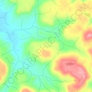 Mapa topográfico Coxilha Rica, altitud, relieve