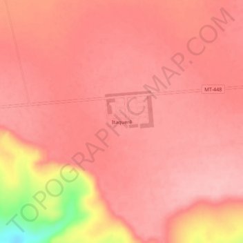 Mapa topográfico Itaquerê, altitud, relieve