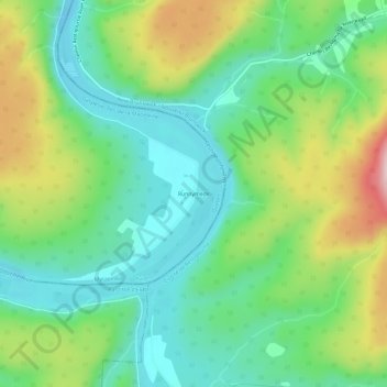 Mapa topográfico Runnymede, altitud, relieve