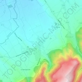 Mapa topográfico La Rivière Basse, altitud, relieve