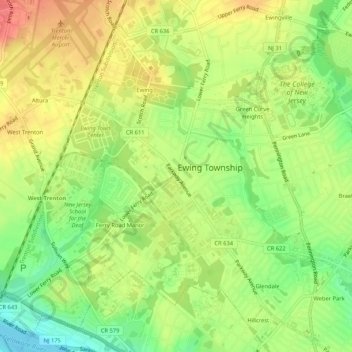 Mapa topográfico Fernwood, altitud, relieve