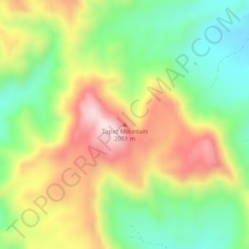 Mapa topográfico Topaz Mountain, altitud, relieve