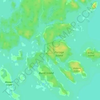 Mapa topográfico Georgian Bay Islands National Park, altitud, relieve