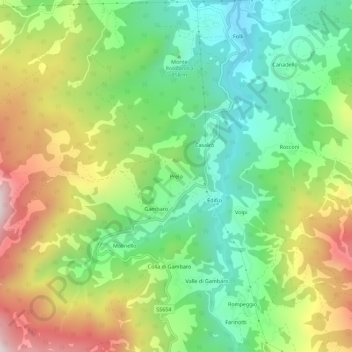 Mapa topográfico Prelo, altitud, relieve
