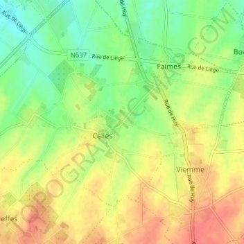 Mapa topográfico Labia, altitud, relieve