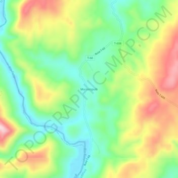 Mapa topográfico Morrompulli, altitud, relieve