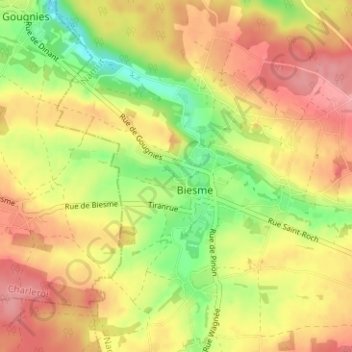 Mapa topográfico Fond des Vaulx, altitud, relieve