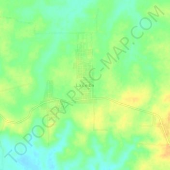 Mapa topográfico La Ceiba, altitud, relieve