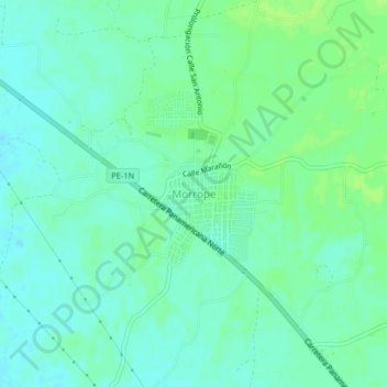 Mapa topográfico Morrope, altitud, relieve