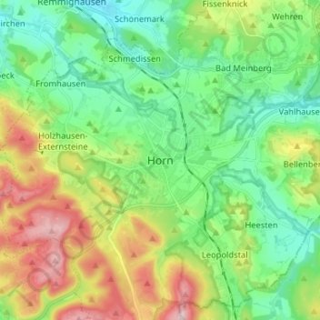 Mapa topográfico Horn, altitud, relieve