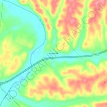 Mapa topográfico Bucksnort, altitud, relieve