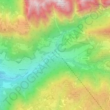 Mapa topográfico San Cipriano, altitud, relieve