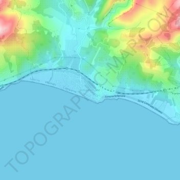 Mapa topográfico Villammare, altitud, relieve