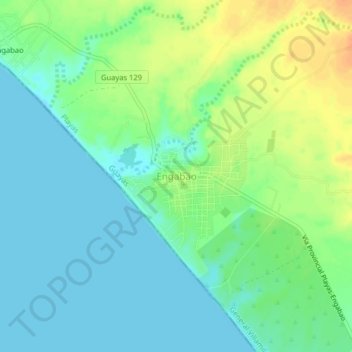 Mapa topográfico Engabao, altitud, relieve