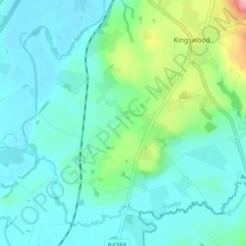 Mapa topográfico Forden, altitud, relieve